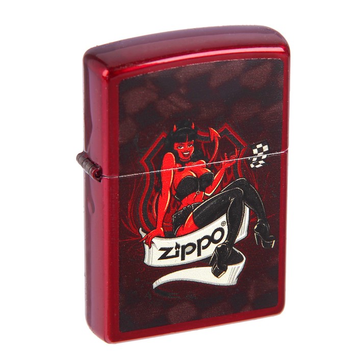 Зажигалка ZIPPO 21063 DEVIL GIRL с покрытием Candy Apple Red