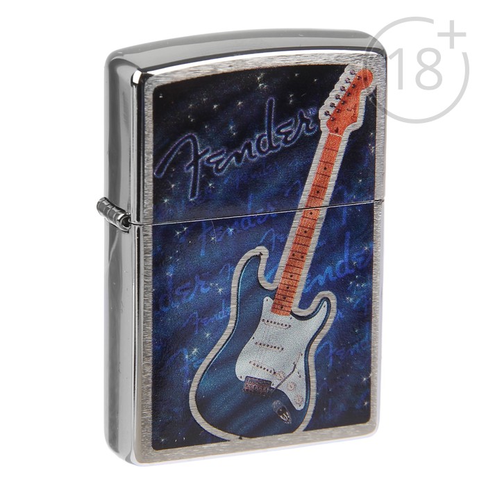 Зажигалка ZIPPO 29128 Fender с покрытием Brushed Chrome