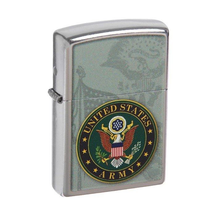 Зажигалка ZIPPO 28632 US Army с покрытием Street Chrome