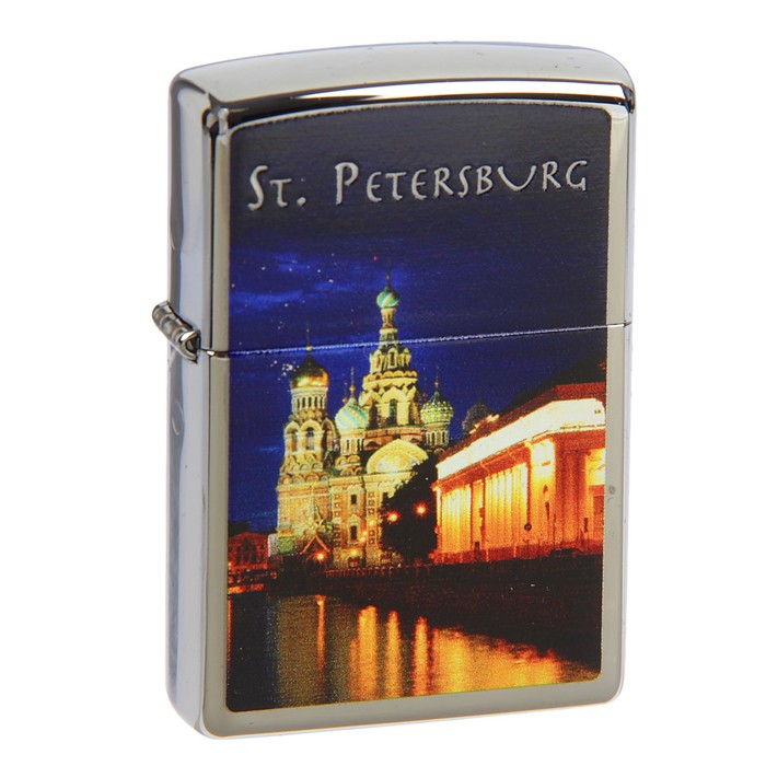 Зажигалка ZIPPO 250 ST PETERSBURG CHURCH с покрытием High Polish Chrome