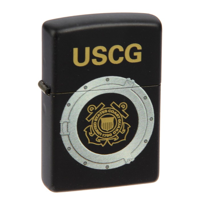 Зажигалка ZIPPO  USCG с покрытием Black Matte