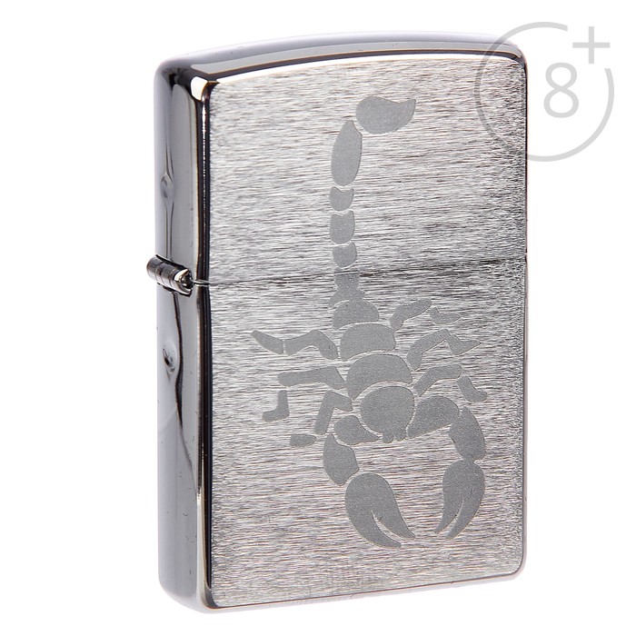 Зажигалка ZIPPO 200 Scorpion с покрытием Brushed Chrome