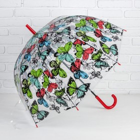 Зонт - трость полуавтоматический «Бабочки», 8 спиц, R = 41 см
