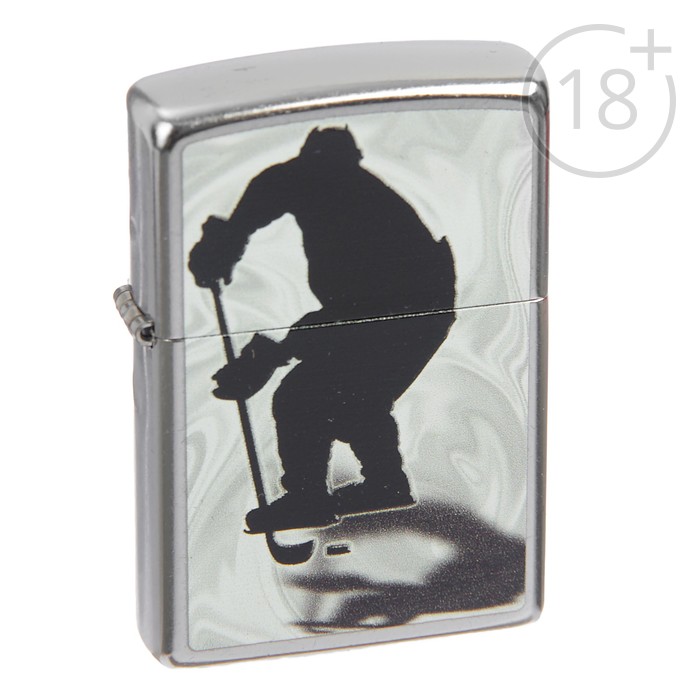 Зажигалка ZIPPO 207 Hockey с покрытием Street Chrome