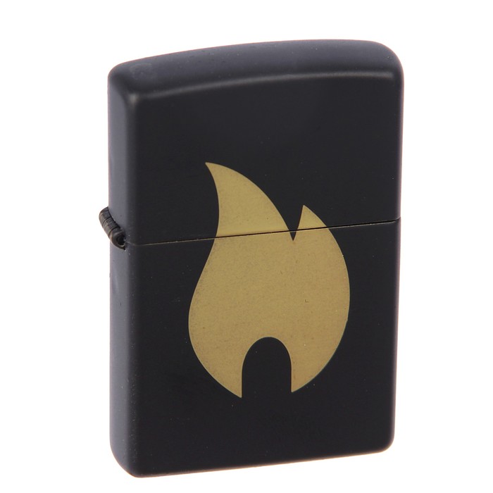 Зажигалка ZIPPO 218 Flame chromed с покрытием Black Matte