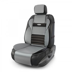 Накидка на сиденье ортопедическая Multi Comfort, 6 упоров, 3 предмета, экокожа, чёрный/темно-серый 3223398