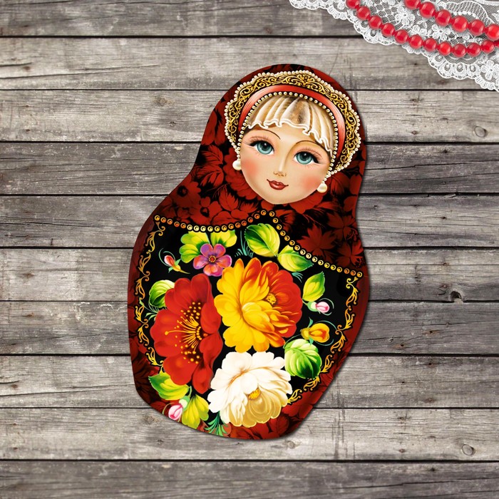 Мордашки детей, матрешка открытка с двух сторон