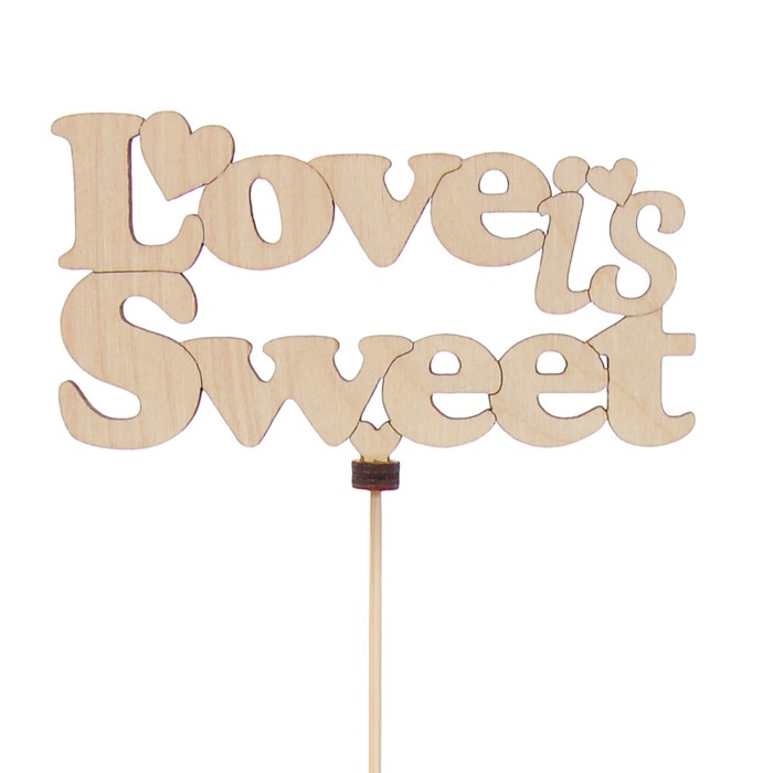 Топпер «Love is Sweet», натуральный, 11x6,5 см