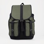 Рюкзак туристический на шнурке, 55 л, 3 наружных кармана, цвет чёрный/хаки - фото 276002