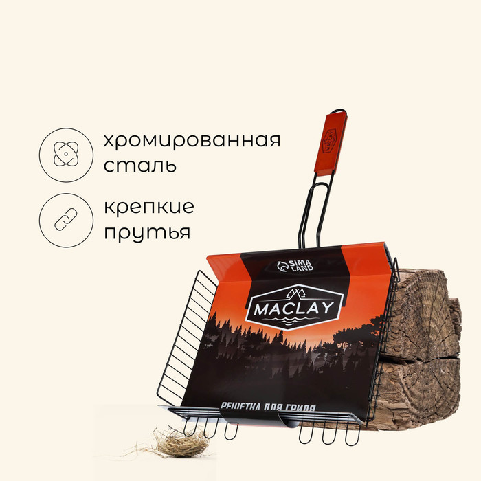 Решетка гриль для мяса 28 х 31 х 6 см, Premium, глубокая антипригарная