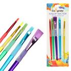 Набор кистей нейлон 5 штук, с цветными ручками, с резиновыми держателями - фото 1651981
