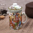 Mug 320 ml "Chinese women in the garden" with lid and ceramic strainer Mug 320 ml "Chinese women in the garden" with lid and ceramic strainer