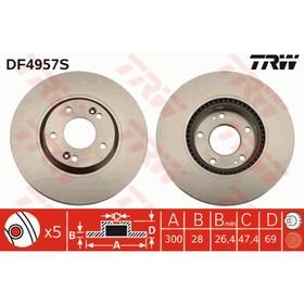 Диск тормозной TRW DF4957S 3234128