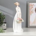 Сувенир керамика "Девушка с корзиной цветов" 30х10х9 см - фото 873022