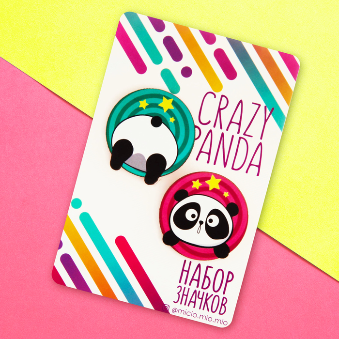 Значок на подложке &quot;Crazy panda&quot;