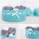Basket for small items, knitting, blue, 11 × 16 × 4 cm