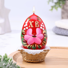 Декоративная свеча «Пасхальное яйцо в лукошке» - фото 473950