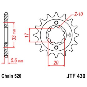Звезда ведущая JTF430-13, JT sprockets 2853965