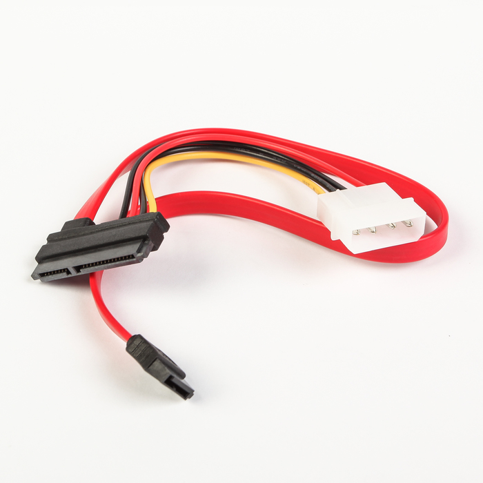 Кабель Combo SATA Cablexpert, molex+SATA/SATA, 15pin+7pin, длина инт - 35см, питание - 15см