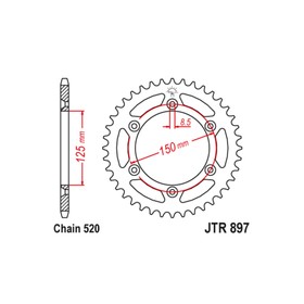 Звезда ведомая JT sprockets JTR897-42 3264256