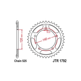 Звезда ведомая JT sprockets JTR1792-44 3264059