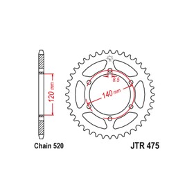 Звезда ведомая JT sprockets JTR475-44 3264139