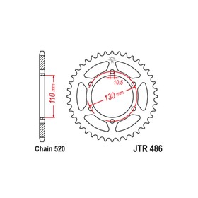 Звезда ведомая JT sprockets JTR486-41 3264148