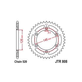 Звезда ведомая JT sprockets JTR808-43 3264196