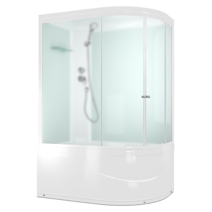 Душевая кабина DOMANI-SPA Delight 128 L high, белая стеклянная задняя панель, без электрики