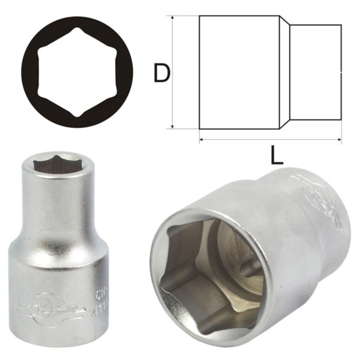 Головка торцевая MASTER, 11 мм, 1/4&quot;, 6-гранная