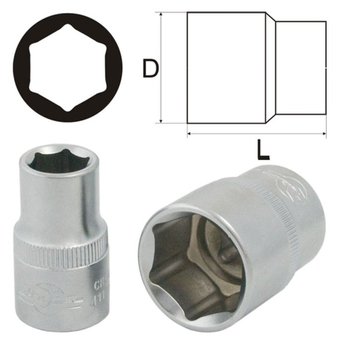 Головка торцевая AIST, 1.1/16&quot; 1/2&quot;, 6-гранная