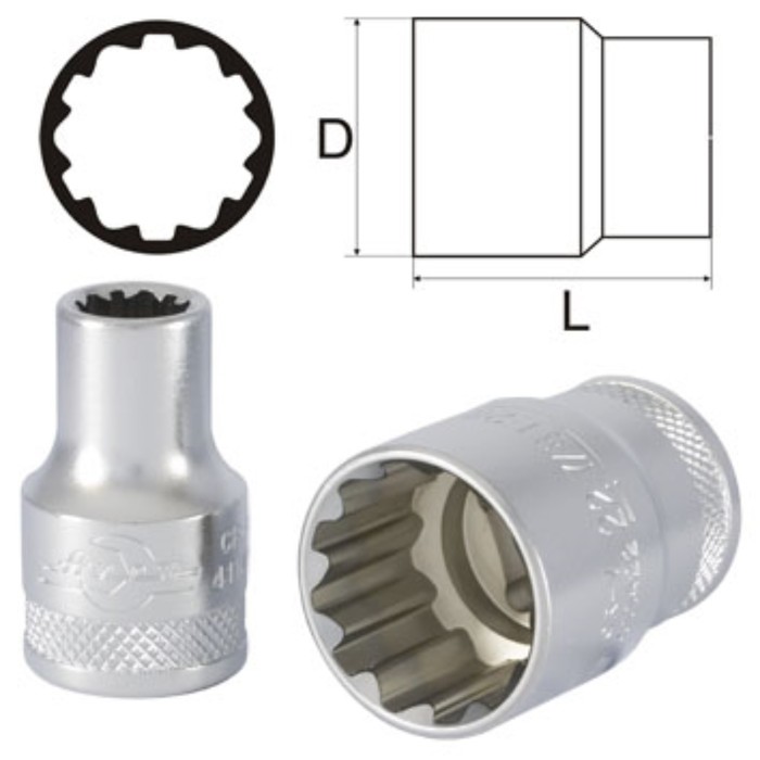 Головка торцевая AIST, 1/4&quot;-Е8, 1/4&quot;, профиль MULTILOCK