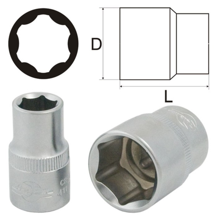 Головка торцевая AIST, 12 мм, 1/4&quot;, профиль SUPERLOCK