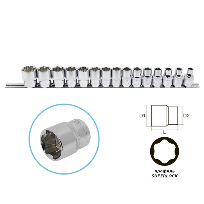 Набор головок AIST, Superlock, 15 предметов