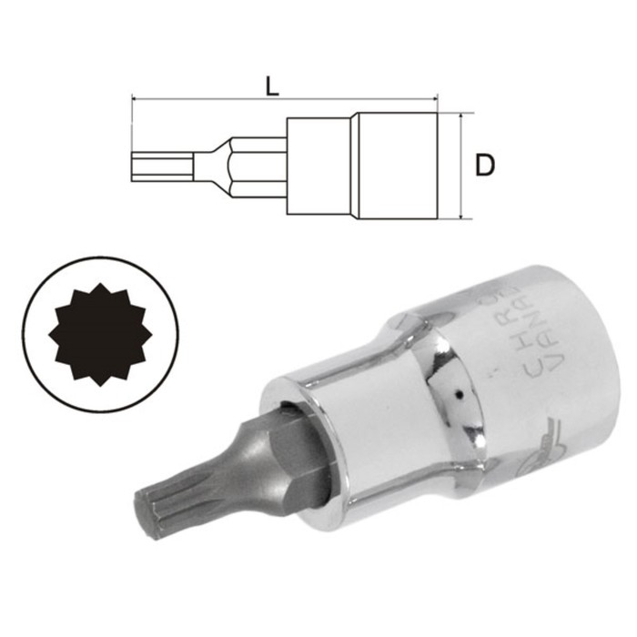 Головка-бита AIST, 12-лучевая, М18, 1/2&quot;