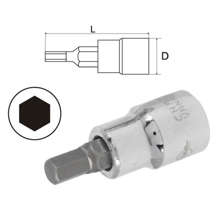 Головка-бита AIST, шестигранная, 3 мм, 3/8&quot;