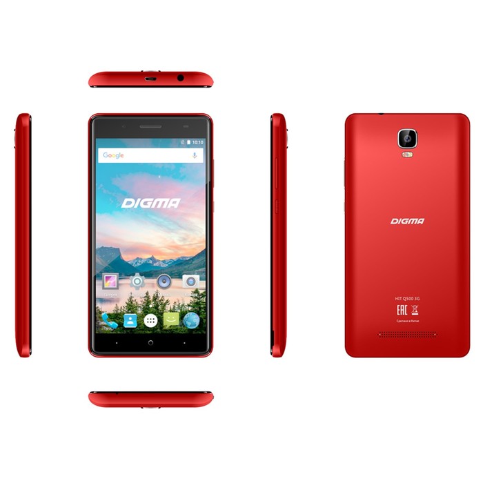 Смартфон Digma HIT Q500 8Gb Dark Red, без СЗУ в компле