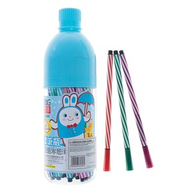 Фломастеры, 36 цветов, в пластиковой бутылке, вентилируемый колпачок, "Полоски", МИКС