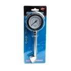 Tyre pressure gauge for cars and trucks, two-way connection
