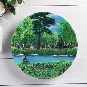 Plate porcelain "Summer", stone chippings, D=24 cm