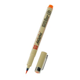 Ручка кисть капиллярная Sakura Pigma Brush оранжевый