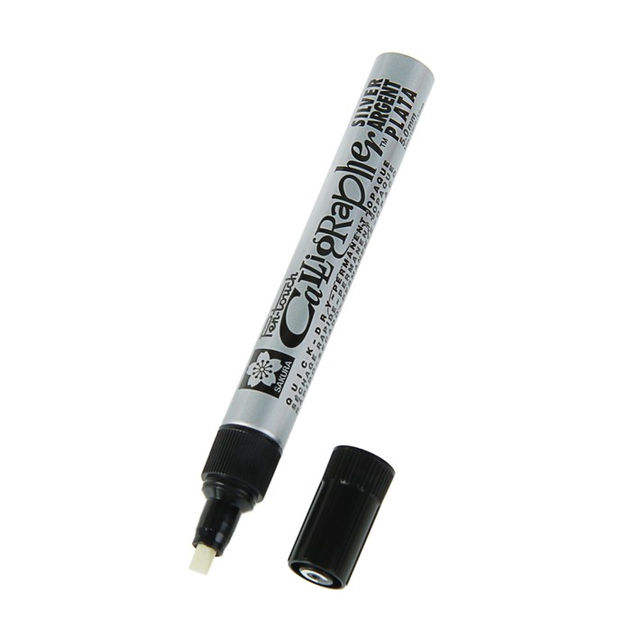 Маркер для каллиграфии Sakura Pen-Touch Calligrapher 5.0 мм спирт.осн. Серебрян XPFK-C#53