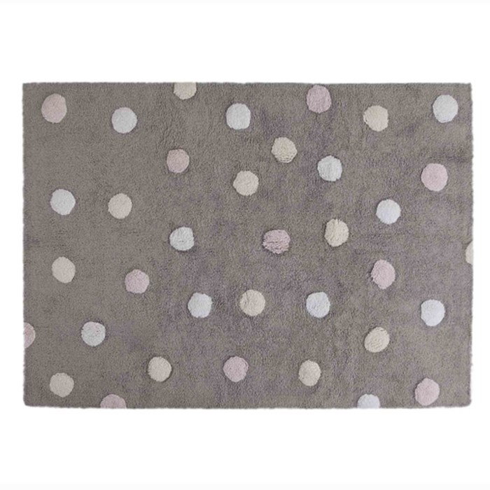 Ковёр Tricolor Polka Dots, размер 120х160 см, цвет серый/розовый