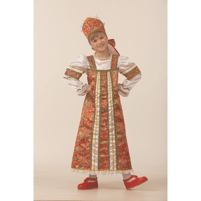 Карнавальный костюм «Алёнушка», сатин, размер 36, рост 140 см