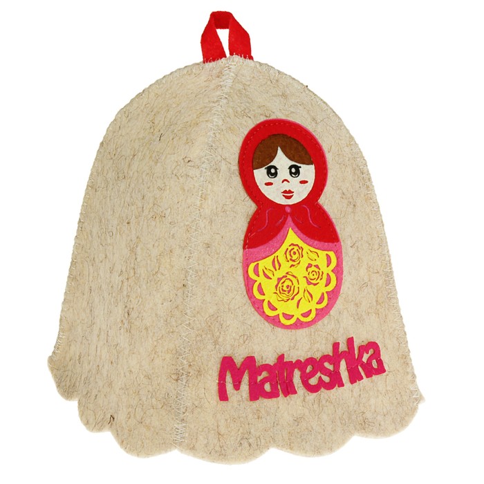 Шапка банная с аппликацией &quot;Matreshka&quot;