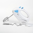 Миксер LuazON LMR-03, 160 Вт, 7 скор., венчик и крюки для теста, бело-синий Миксер LuazON LMR-03, 160 Вт, 7 скор., венчик и крюки для теста, бело-синий
