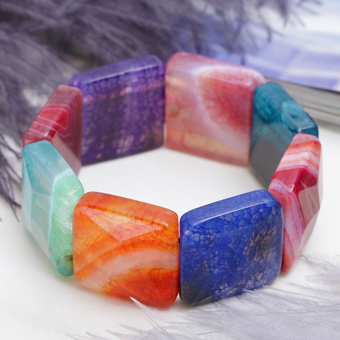 браслет из квадратных камней. браслет с квадратными камнями. браслет пластина гранёная, малая "агат под турмалин". браслеты из натуральных камней прозрачных. браслет квадратный камней.