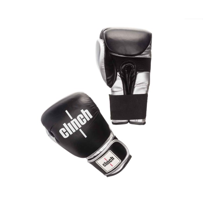 Перчатки боксерские CLINCH BOXING GLOVES PRIME 10oz, цвет черно-серебристый