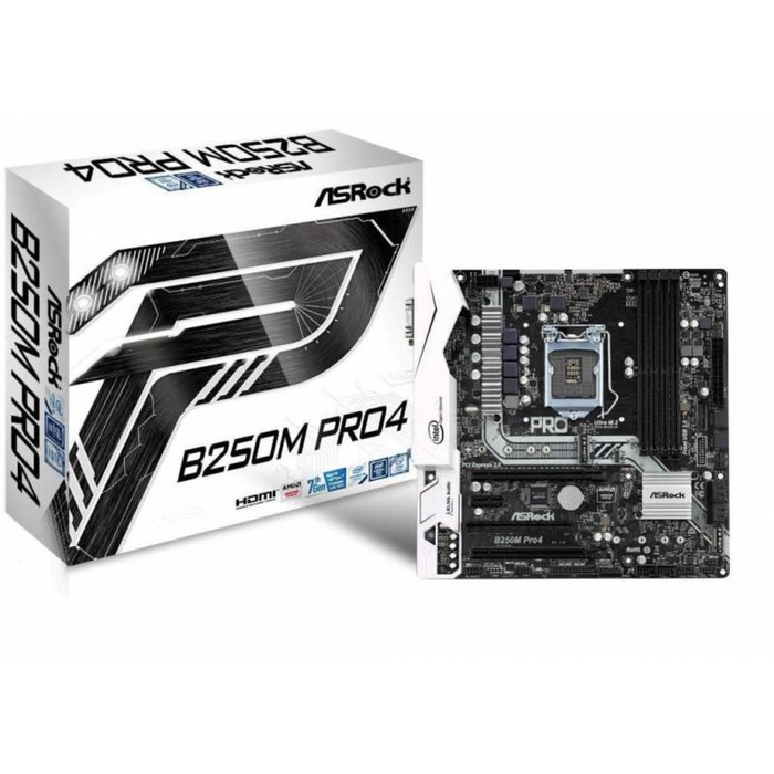 Материнская плата Asrock B250M PRO4, Soc-1151, Intel B250, 4xDDR4, mATX, Ret