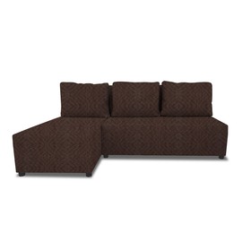 Угловой диван «Алиса», бельевой ящик, еврокнижка, рогожка, цвет savana chocolate